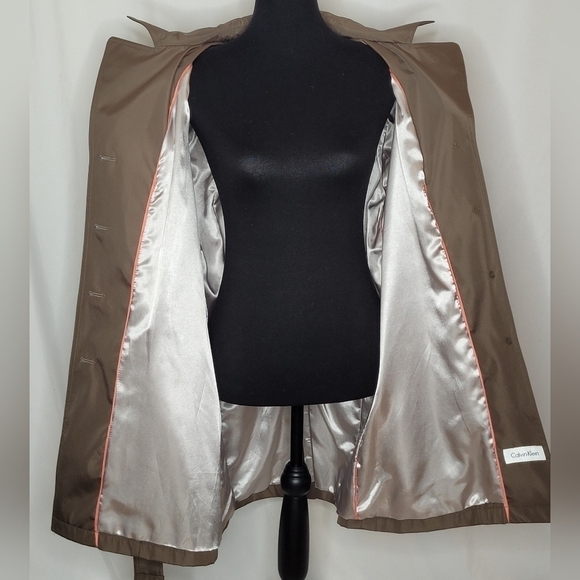 Calvin Klein Short Belted Trench Coat - Size PXL - Picture 9 of 16